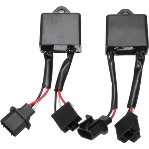 2pcs Canbus Relay H4 to H13 Anti Flicker Harness Error Free Decoders Adapters For Jeep Wrangler JK 7 Round LED Headlight