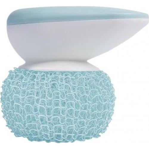 Detachable Nylon Steel Wire Ball Cleaning Brush with Handle Kitchen Cleaner Tool Cleaning Ball for Washing Pot Dish Pan Bowl