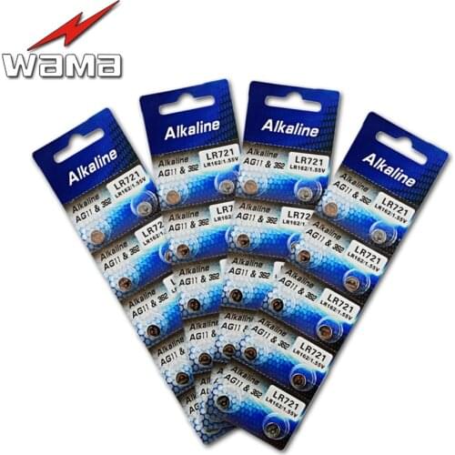 40pcs/4pack AG11 1.55V Alkaline Button Cell Batteries For Electronics Watches Toys Coin Battery LR721 362 361 Drop shipping
