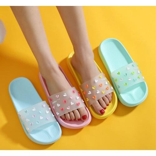 Women Summer Slippers Cute Lovely Floor Flat Shoes Non-Slip Sandals Indoor Flip Flops Bathroom Home Pool Female Beach Slides