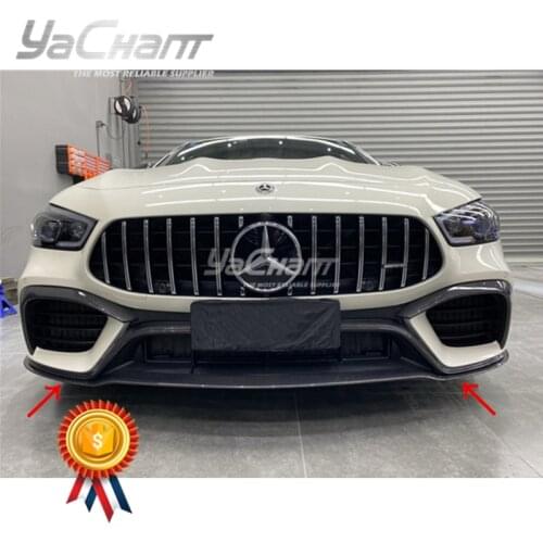 Carbon Fiber/Fiber Glass Front Bumper Splitter 3pcs Fit For 2019-2020 MB AMG GT63S 4D Coupe X290 OEM Front Bottom Lip