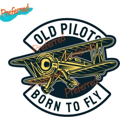 OLD PILOTS BORN TO FLY Vintage Aircraft Decal Motocross Racing Laptop Helmet Trunk Wall Vinyl Car Sticker Die Cutting