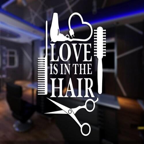 Hair Design Salon Sticker Beauty Salon Decal Haircut Posters Vinyl Wall Art Decals Decor Windows Decoration Mural Mb013