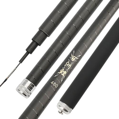 Spinning Rod Uper Light Hard Carbon Fiber Hand Fishing Pole Telescopic Fishing Olta 3.6M/3.9M/4.5M/5.4M/6.3M/7.2M Taiwan Pesca