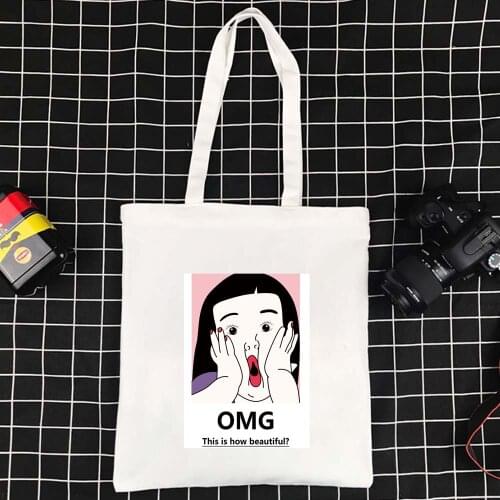 High Quality Shoulder Folding Ecobag Supermarket Shopping Bag Large-capacity Effortless Canvas Bag Travel Women Bag