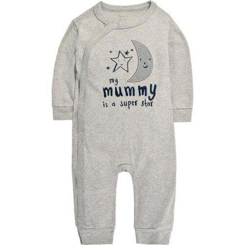 Y337 2016 Autumn new boys and girls baby Siamese Romper newborn Romper cotton climbing clothes my mother is a superstar