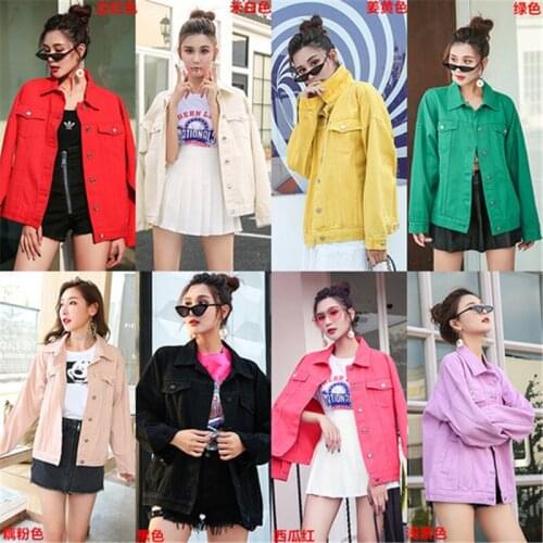 2020 Sweet Female Casual Style Jacket High Quality Denim Sporty Spring Autumn Pockets Square Collar Full Sleeve Loose Jacket 133