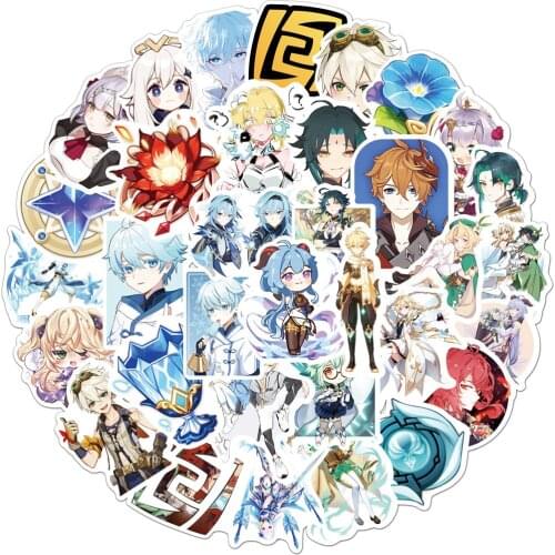 10/30/50pcs Anime Genshin Impact Open World Game Stickers Laptop Skateboard Luggage Phone Car Waterproof DIY Sticker Kids Toys
