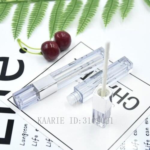 10/30/50pcs Top Grade Empty Lip Gloss Tube Square Lip Oil Refillable Bottles Lip Balm Bottle Brush Container Lipgloss Tube 3ml
