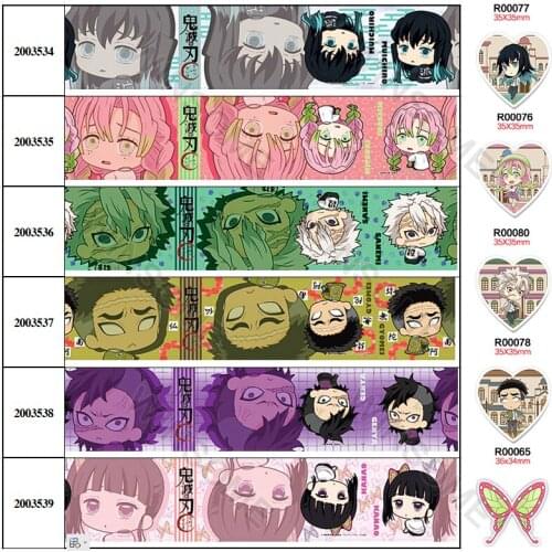 10yards Japanese cartoon character printed grosgrain ribbon,planar resins 30 pcs