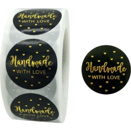 500pcs Handmade With Love Sticker Gift Box Seal Stickers For Wedding Scrapbooking Festival Decorations Labels Stickers