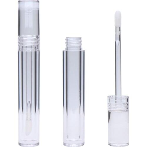 100pcs Empty 5ML Lipstick Tubes Round Transparent Crystal Lip Gloss Tubes With Wand Empty Lip Gloss Tubes Clear bottles C102