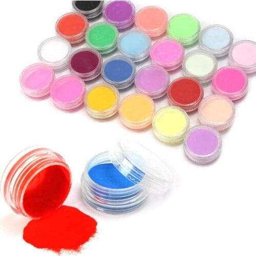 18 Pcs / set Acrylic Nail Art Powder 18 Colors Nail Art Tips UV Gel Powder Dust Design 3D Decoration Manicure # 1 pack 18 bottle