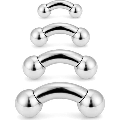 2-4PCS PA Ring Straight Barbell Internally Threaded Monster Screwball Rings 316L Surgical Steel Body Piercing Jewelry2G 4G 6G 8G