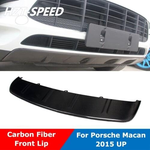 Carbon Fiber Front Shovel Bumper Lip Spoiler Guards For Porsche Macan 2015 UP