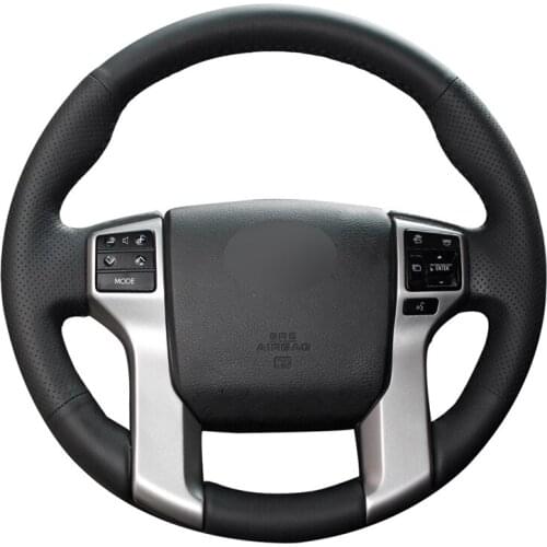 Black Artificial Leather Soft Car Steering Wheel Cover for Toyota Land Cruiser Prado 2010-2017 Tundra Tacoma 4Runner 2014-2019