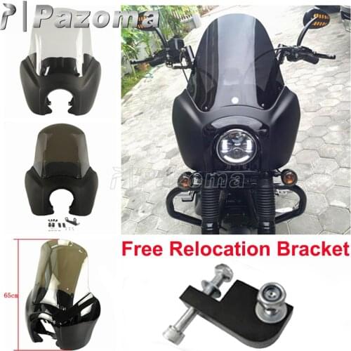 Smoke Motorcycle Custom Front Headlight Fairing Windshield for Harley Dyna Street/Fat Bob Low Rider FXR FXDXT 2006-2017