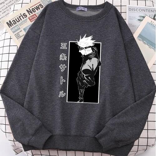 Jujutsu Kaisen Gojo Satoru Print Sweatshirt Harajuku Fashion Men Hoodie Casual Warm Tracksuit Male Loose Warm Fleece Streetwear
