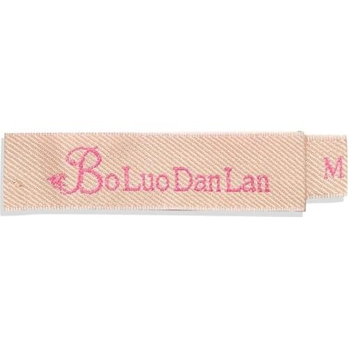 Customized garment labels/embroidered clothing labels/woven&printed main tags/pink collar labels