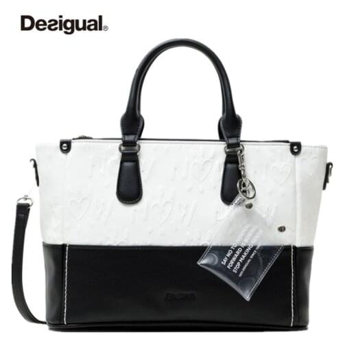 Spanish Desigual summer new womens European and American color splicing handbag large capacity shoulder bag cross-body bag