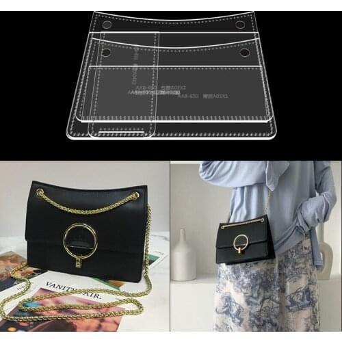 1Set Leather Acrylic sewing pattern template for Underarm bag DIY handmade craft stencil 20*6.5*15cm