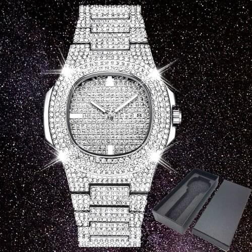 Diamonds Quartz Watch Men Wristwatch Role Silver Steel Clock Man Female Free Dropship pagani design official store