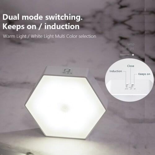 LED Simple Human Induction Automatic Lighting Lamp Battery USB Charging Night Light Sensor Control Energy-saving Bedside Lamp