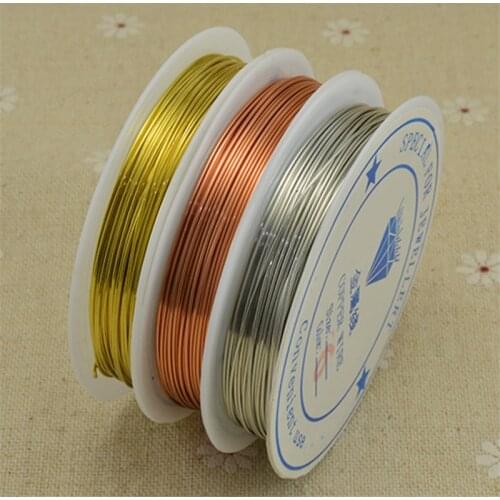1roll Copper Wire Color Dia 0.2 0.3 0.4 0.5 0.6 0.7 0.8 1mm Beading Thread Gold Silver Color Metal String For DIY Jewelry Making