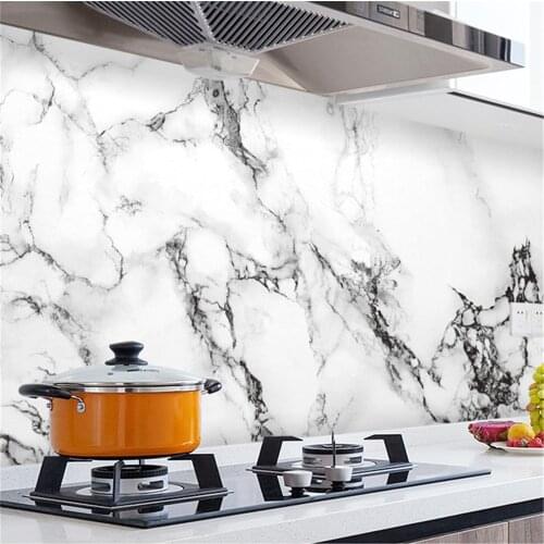 Marble PVC Wall Stickers for Bathroom Waterproof Vinyl Self Adhesive Kitchen Cupboard Countertops Contact Table Paper Wallpaper