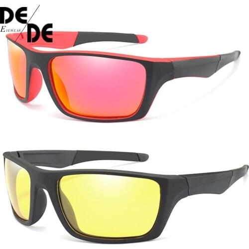 BRAND DESIGN New Polarized Sunglasses Men Outdoor Square Sun Glasses For Men Vintage Fishing Goggles Sport Eyewear UV400 Gafas