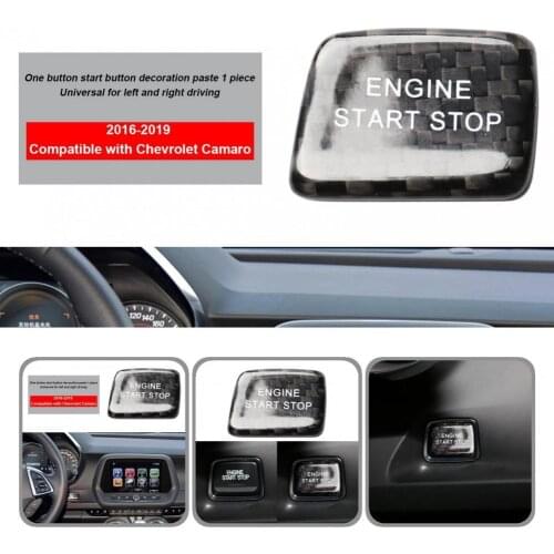 Premium Decals Black Carbon Fiber Engine Start Push Switch Cover Sturdy Panel Decal Not Easy to Yellowing