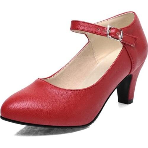 New age season fashion thick with high heel strap 40-18824 52 light mouth round head womens shoes