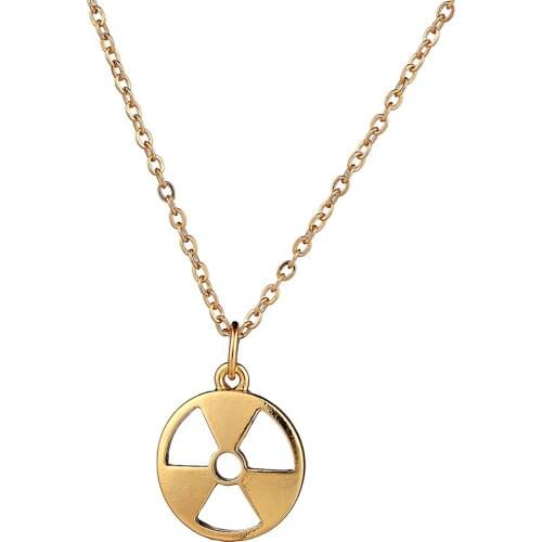 Radiation Symbol Necklace Radioactive Pendant Silver Plated Goth Sign Industrial Sigil Stalker Circle Jewelry Wholesale