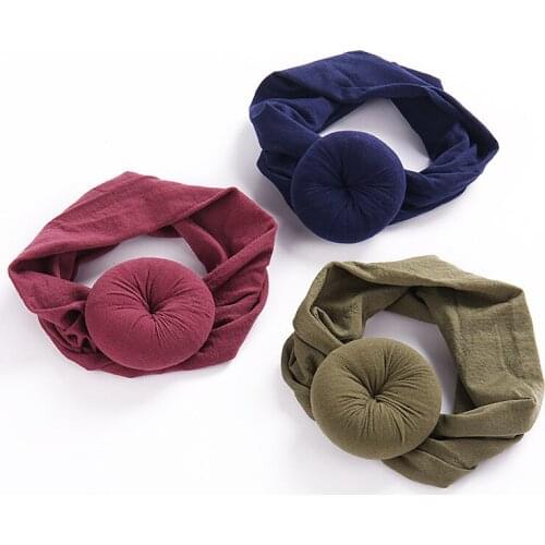 Multicolor sweet donut nylon elastic headband fashion sports baby ball headband wide headband baby girl hair accessories