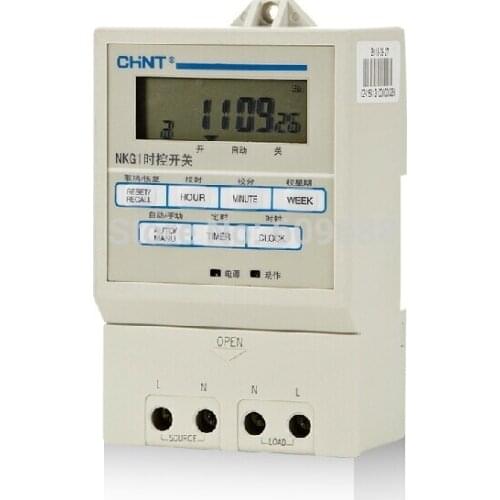 Genuine Chint timer time switch relay microcomputer control switch NKG1 16 open 16 Off AC220V rail