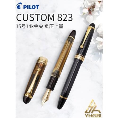 PILOT Pen Fountain Pen CUSTOM 823 Rotary Suction Device 14K Gold Nib High Quality Stationery Goods FKK-3MRP Luxury Pen