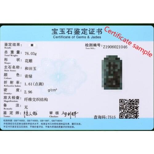 Certificate of Authenticity...... Identification Jade Agate Jadeite Emerald Obsidian... Do not buy separately