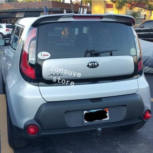 Use For Year Kia Soul 2014-2017 Spoiler Sport ABS Plastic Carbon Fiber Look Rear Trunk Wing Car Body Kit Accessories