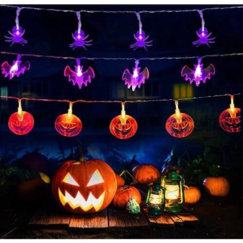 Battery Operated 1.5M Halloween Pumpkin LED String Lights Halloween Christmas Party Holiday 3D Pumpkin Lanterns Strip Light