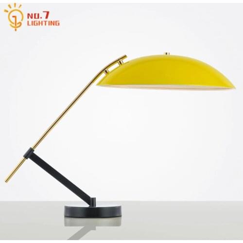Post Modern Atmosphere Individual Yellow Table Lamp Led E14 Designer Desk Lights Eye Protect Bedroom Bedside Study Living Room