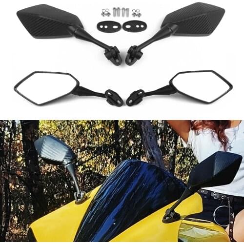Carbon Motorcycle Mirrors Racing Sport Bike Rear View Mirror For Honda CBR F4 F4i/RC51/ RVT1000 DD250E/300/350 HYOSUNG GT