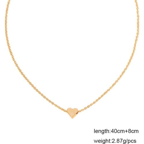Ins Gold Chain Love Heart Minimalism Pendant Choker Necklaces Trendy Korean Fashion Women Party Jewelry