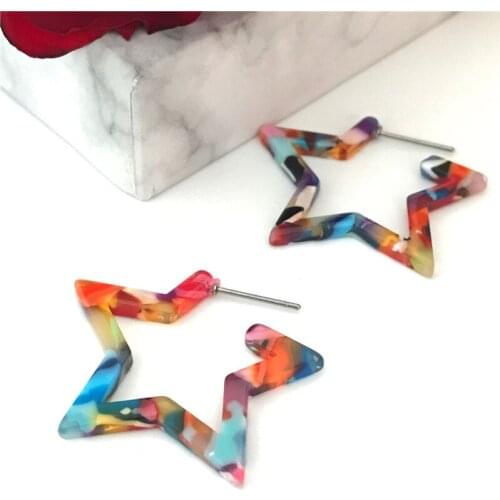 2019new Leopard Print drop Earrings For Women Tortoiseshell Acetate Resin Acrylic Heart Star Circle Geometric Earring Pendientes