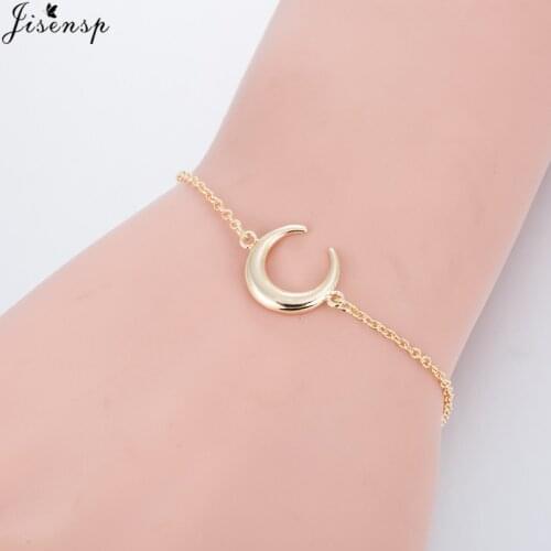 Jisensp Minimal Crescent Moon Charm Bracelets Dainty Gifts BFF Jewelry Women Bracelet Bangles Retro Party Pulseira Wholesale