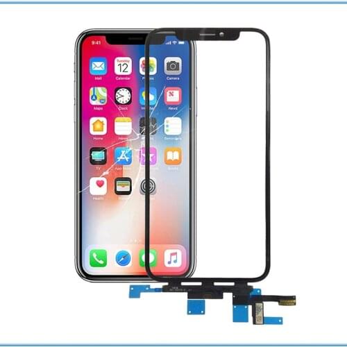 YRAISMU Quality LCD Display Touch Screen Front Outer Glass Panel with Flex Cable For iPhone X XS Max Replacement Parts