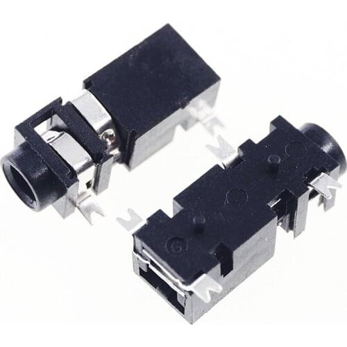 10 pcs TRS 2.5 mm audio Jack Stereo 4 Contact 3 Conductor Surface Mount SMT Right Angle Tip Switch Normally Closed 3 Poles Plug
