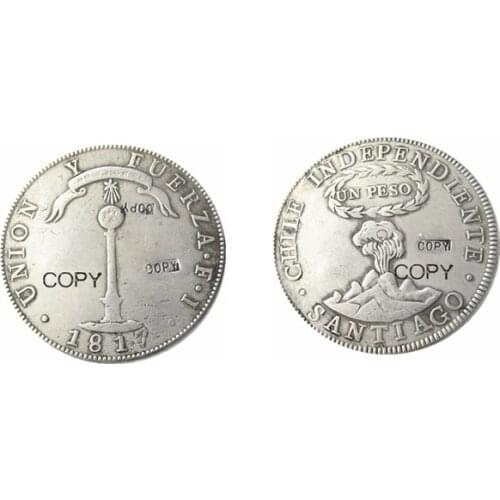 1817 1834 Chile UN PESO Silver Plated Copy Coins