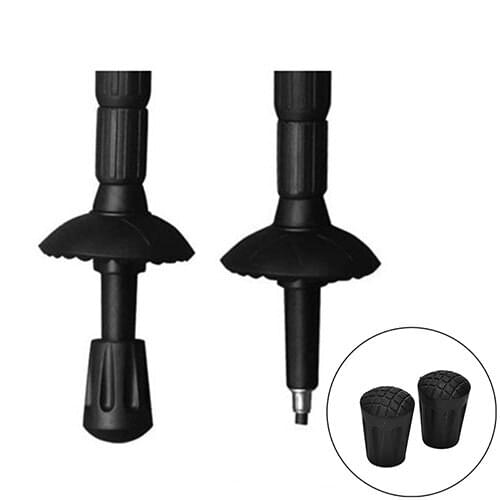 2Pcs Outdoor Sports Walking Hiking Sticks Tip End Rubber Caps Cane Crutch Alpenstock Repair Replacement Outdoor Tools