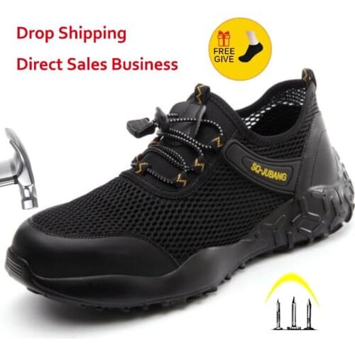 2020 Men Boots Light Safety Shoes Steel Toe Work Safety Boots Male Shoes Adult Ndestructible Shoes Construction Work Sneakers