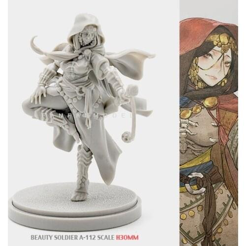 30MM Resin Kits Beauty Soldier goddess self-assembled A-112